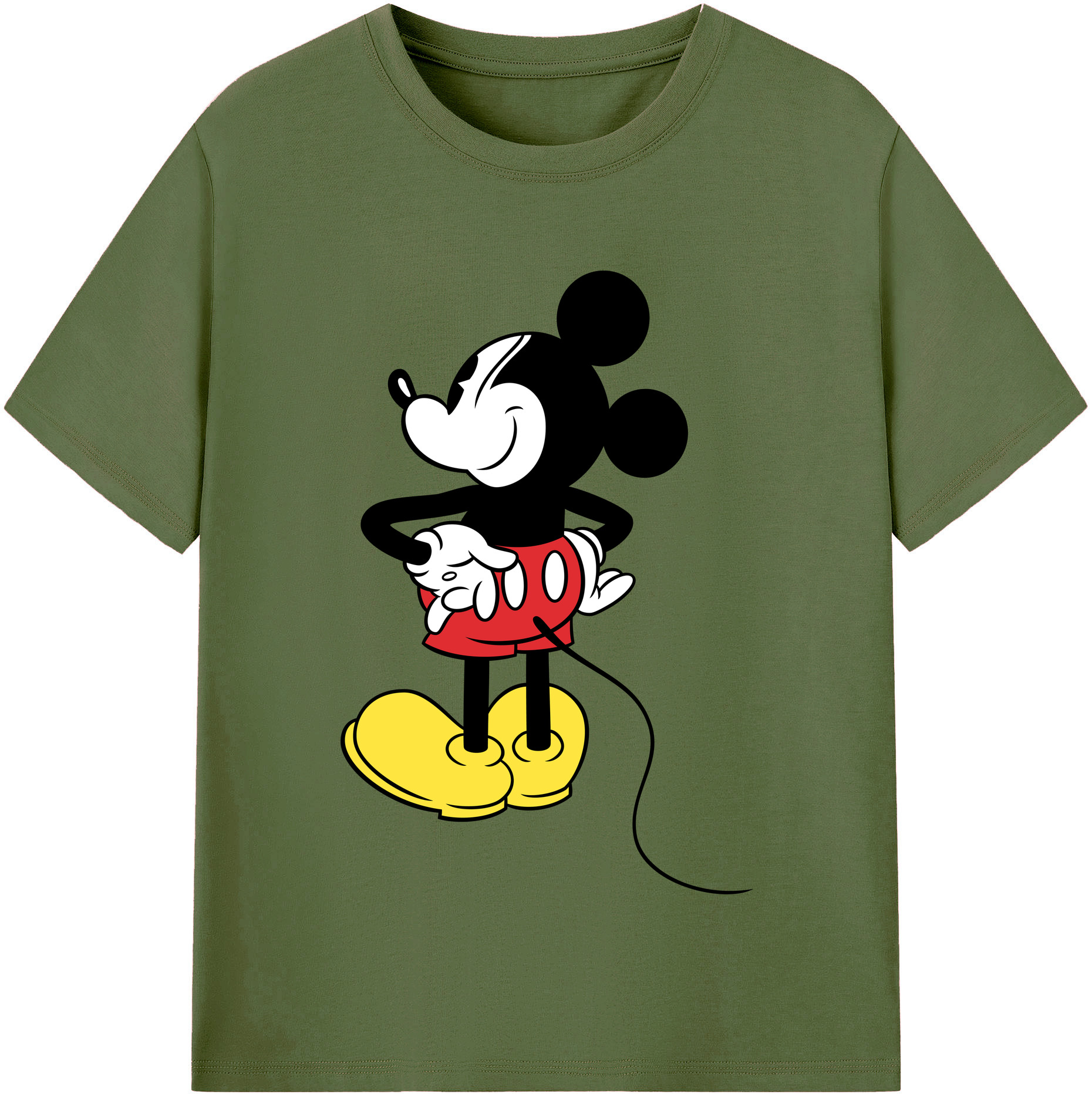 （画像用） ミッキーマウス Mickey Mouse 綿100％半袖Tシャツ（フロントプリント）